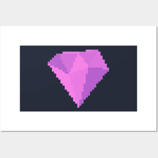 Pink Tourmaline Gem Pixel Art Posters and Art